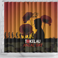 Tokelau ANZAC Day Shower Curtain Camouflage With Poppies Lest We Forget LT14 - Polynesian Pride