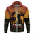 Tokelau ANZAC Day Zip Hoodie Camouflage With Poppies Lest We Forget LT14 Zip Hoodie Yellow - Polynesian Pride