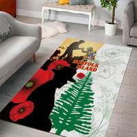 Norfolk Island ANZAC Day Area Rug Pine Tree With Poppies Lest We Forget LT14 - Polynesian Pride