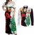 Norfolk Island ANZAC Day Couples Matching Off Shoulder Maxi Dress and Long Sleeve Button Shirt Pine Tree With Poppies Lest We Forget LT14 White - Polynesian Pride