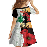 Norfolk Island ANZAC Day Family Matching Short Sleeve Bodycon Dress and Hawaiian Shirt Pine Tree With Poppies Lest We Forget LT14 - Polynesian Pride