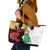 Norfolk Island ANZAC Day Leather Tote Bag Pine Tree With Poppies Lest We Forget LT14 White - Polynesian Pride