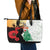 Norfolk Island ANZAC Day Leather Tote Bag Pine Tree With Poppies Lest We Forget LT14 - Polynesian Pride