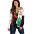 Norfolk Island ANZAC Day Off Shoulder Sweater Pine Tree With Poppies Lest We Forget LT14 Women White - Polynesian Pride