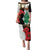 Norfolk Island ANZAC Day Puletasi Pine Tree With Poppies Lest We Forget LT14 Long Dress White - Polynesian Pride