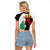 Norfolk Island ANZAC Day Raglan Cropped T Shirt Pine Tree With Poppies Lest We Forget LT14 - Polynesian Pride