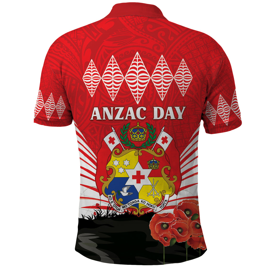 Tonga ANZAC Day Polo Shirt Camouflage With Poppies Lest We Forget LT14 - Polynesian Pride