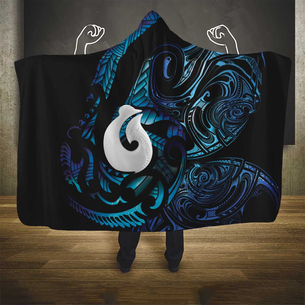 Hei Matau New Zealand Matariki Hooded Blanket NZ Fish Hook Maori Art LT14 - Polynesian Pride