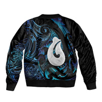 Hei Matau New Zealand Matariki Sleeve Zip Bomber Jacket NZ Fish Hook Maori Art LT14 - Polynesian Pride