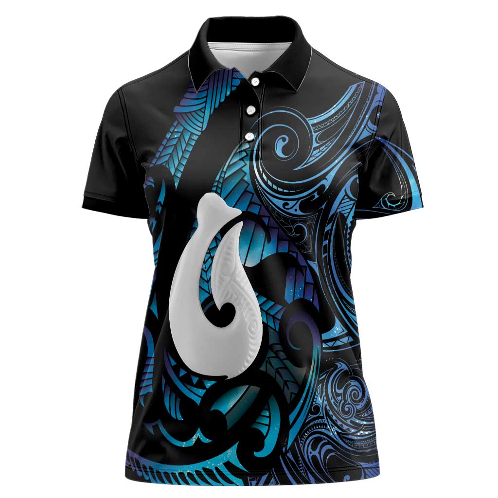 Hei Matau New Zealand Matariki Women Polo Shirt NZ Fish Hook Maori Art