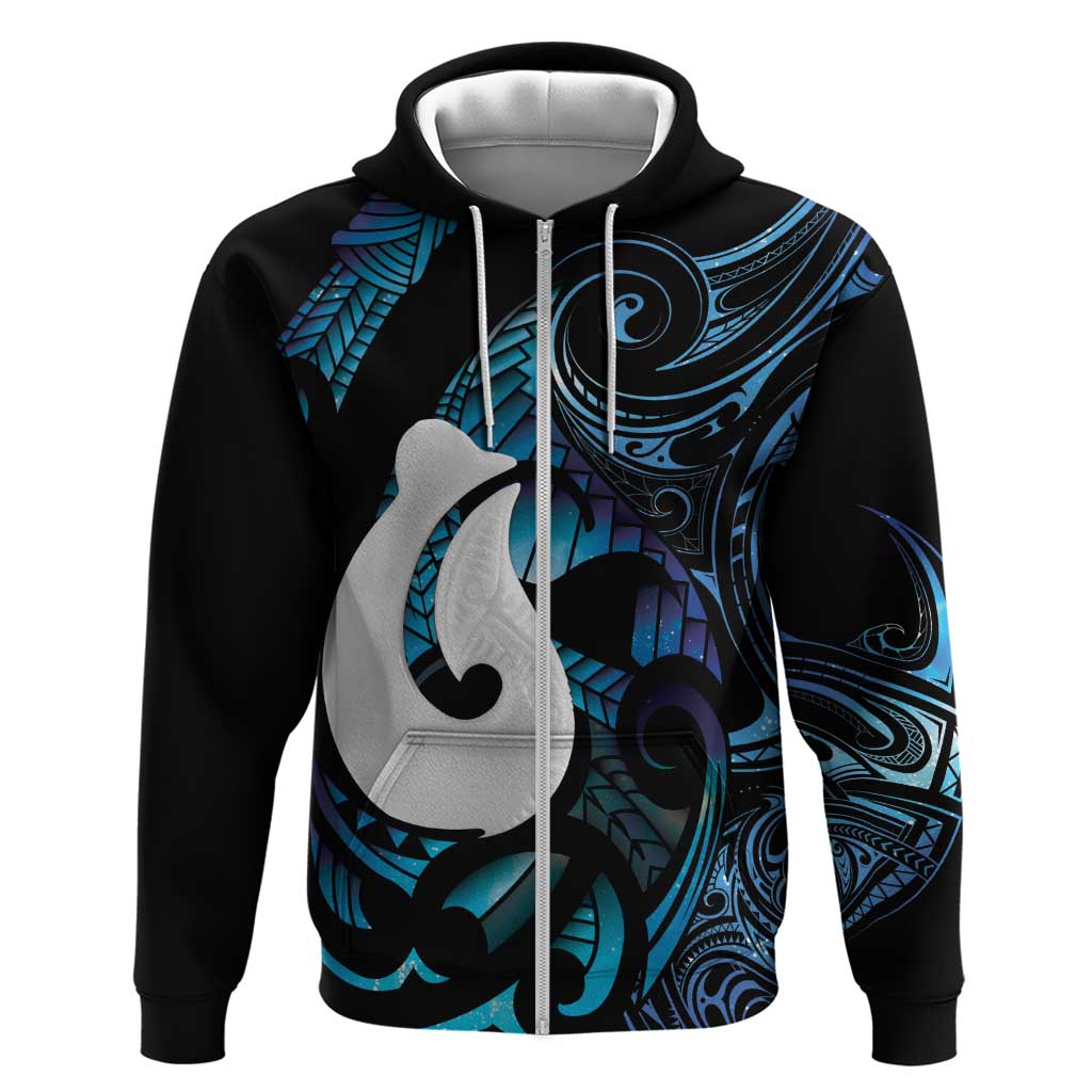 Hei Matau New Zealand Matariki Zip Hoodie NZ Fish Hook Maori Art LT14 Zip Hoodie Purple - Polynesian Pride