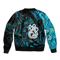 Manaia New Zealand Matariki Bomber Jacket NZ Paua Shell Maori Art LT14 - Polynesian Pride