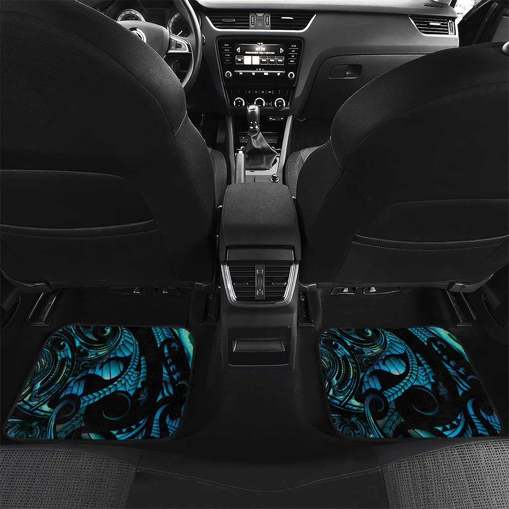 Manaia New Zealand Matariki Car Mats NZ Paua Shell Maori Art LT14 Set 2pcs - Back Turquoise - Polynesian Pride