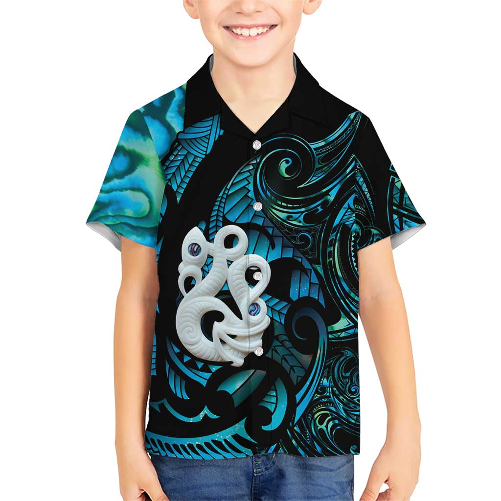 Manaia New Zealand Matariki Family Matching Summer Maxi Dress and Hawaiian Shirt NZ Paua Shell Maori Art