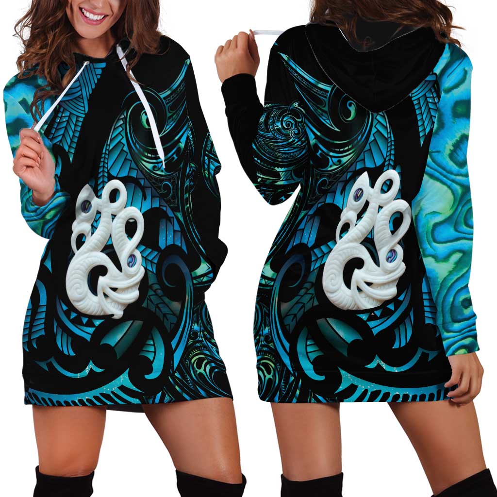 Manaia New Zealand Matariki Hoodie Dress NZ Paua Shell Maori Art