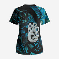Manaia New Zealand Matariki Scrub Top NZ Paua Shell Maori Art