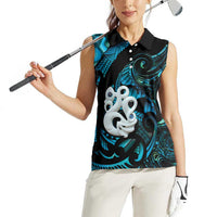 Manaia New Zealand Matariki Women Sleeveless Polo Shirt NZ Paua Shell Maori Art