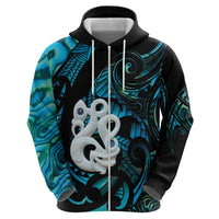 Manaia New Zealand Matariki Zip Hoodie NZ Paua Shell Maori Art LT14 - Polynesian Pride