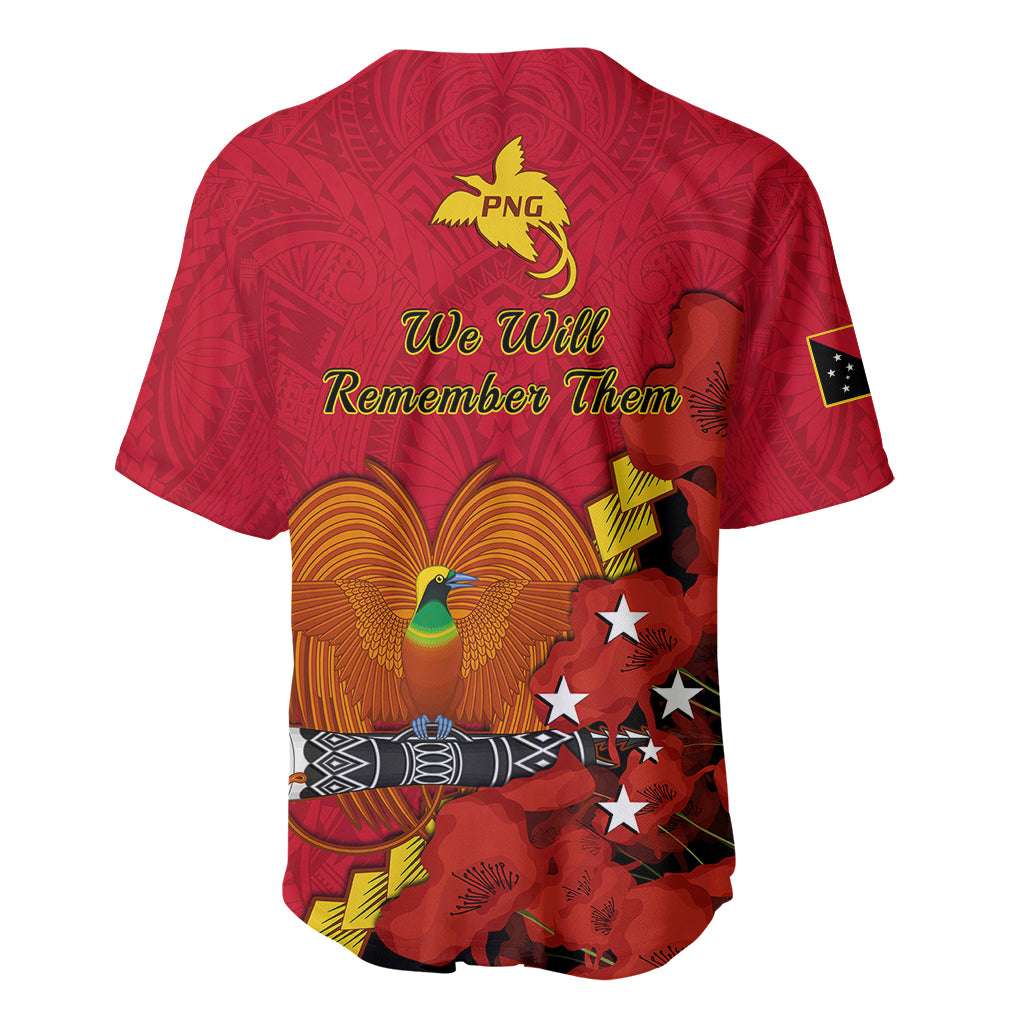 Polynesian Pride Remembrance Day PNG Baseball Jersey Papua New Guinea We Will Remember Them LT14 - Polynesian Pride