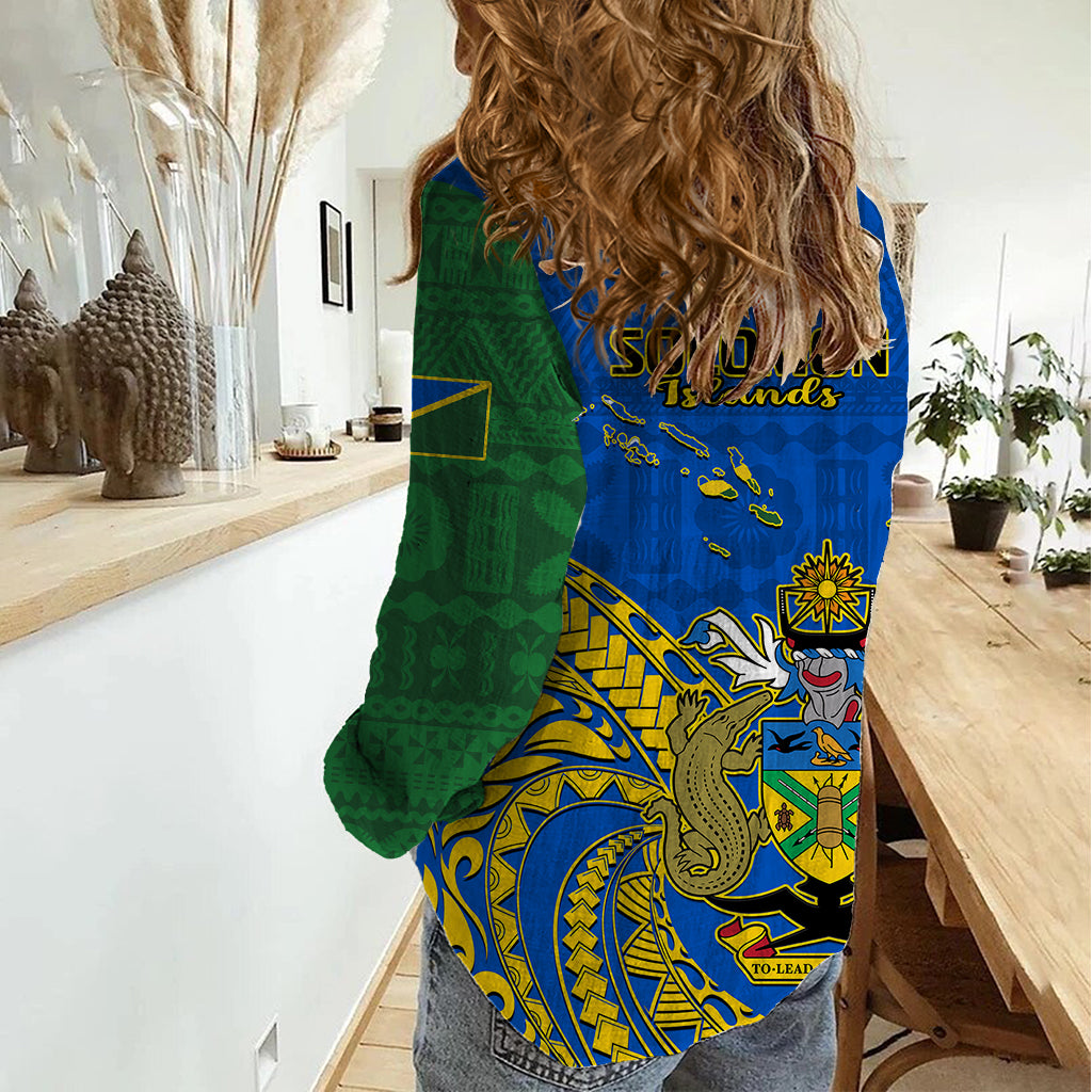 Polynesian Pride Independence Day Solomon Islands Women Casual Shirt Happy 45th Anniversary LT14 - Polynesian Pride