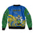 Personalised Independence Day Solomon Islands Sleeve Zip Bomber Jacket Happy 45th Anniversary LT14 - Polynesian Pride