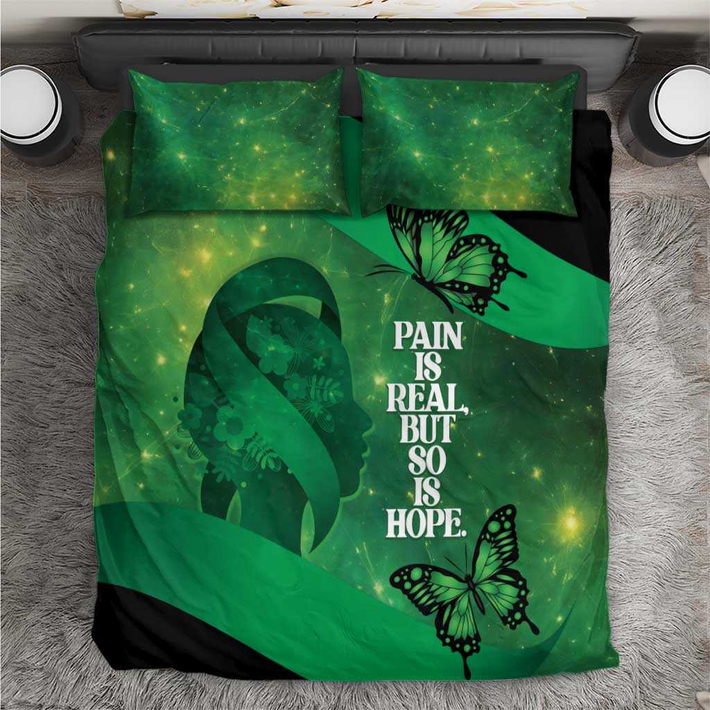 World Mental Health Awareness Month Bedding Set Warriors Brave Strong Galaxy Vibes LT14 Green - Polynesian Pride