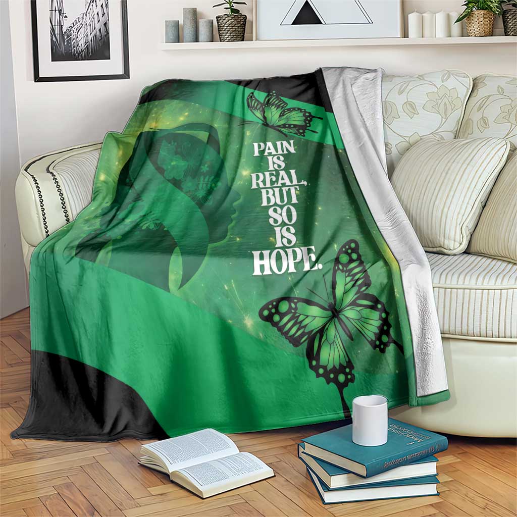 World Mental Health Awareness Month Blanket Warriors Brave Strong Galaxy Vibes LT14 Green - Polynesian Pride
