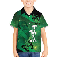 Personalised World Mental Health Awareness Month Family Matching Long Sleeve Bodycon Dress and Hawaiian Shirt Warriors Brave Strong Galaxy Vibes