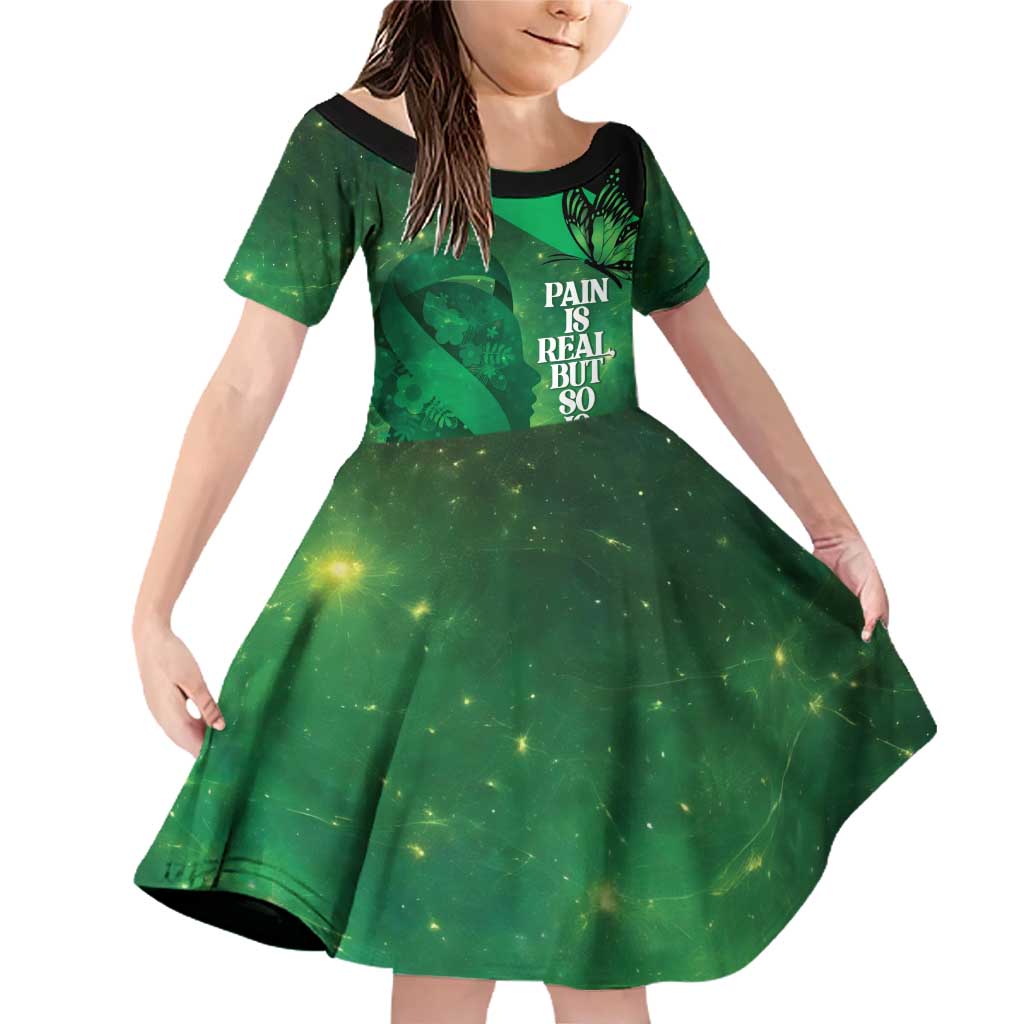 Personalised World Mental Health Awareness Month Family Matching Off Shoulder Short Dress and Hawaiian Shirt Warriors Brave Strong Galaxy Vibes