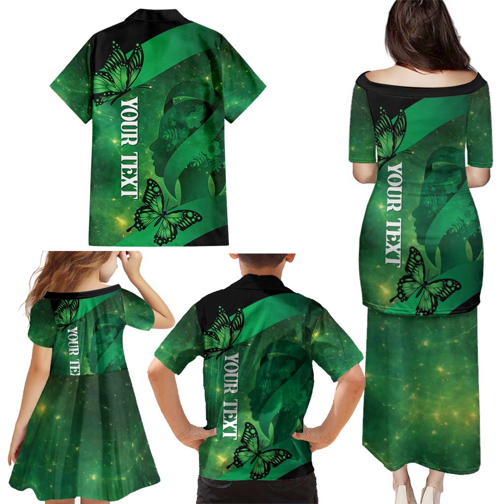 Personalised World Mental Health Awareness Month Family Matching Puletasi and Hawaiian Shirt Warriors Brave Strong Galaxy Vibes