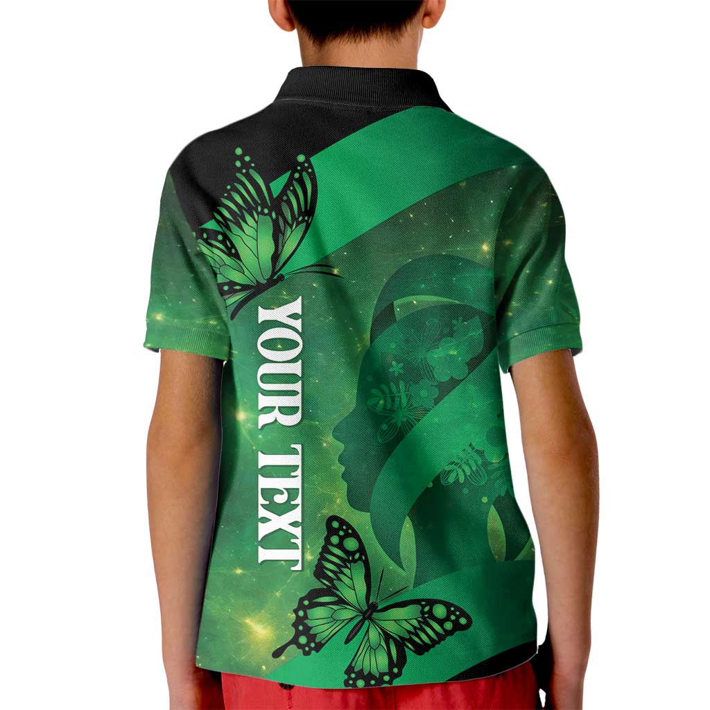 Personalised World Mental Health Awareness Month Kid Polo Shirt Warriors Brave Strong Galaxy Vibes