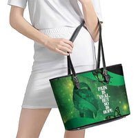 World Mental Health Awareness Month Leather Tote Bag Warriors Brave Strong Galaxy Vibes