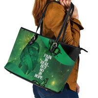 World Mental Health Awareness Month Leather Tote Bag Warriors Brave Strong Galaxy Vibes