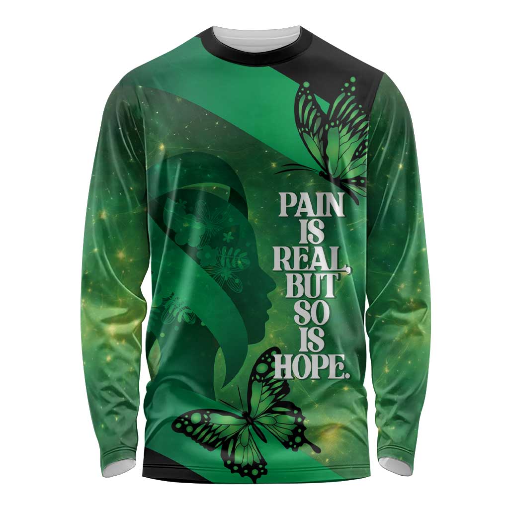 Personalised World Mental Health Awareness Month Long Sleeve Shirt Warriors Brave Strong Galaxy Vibes