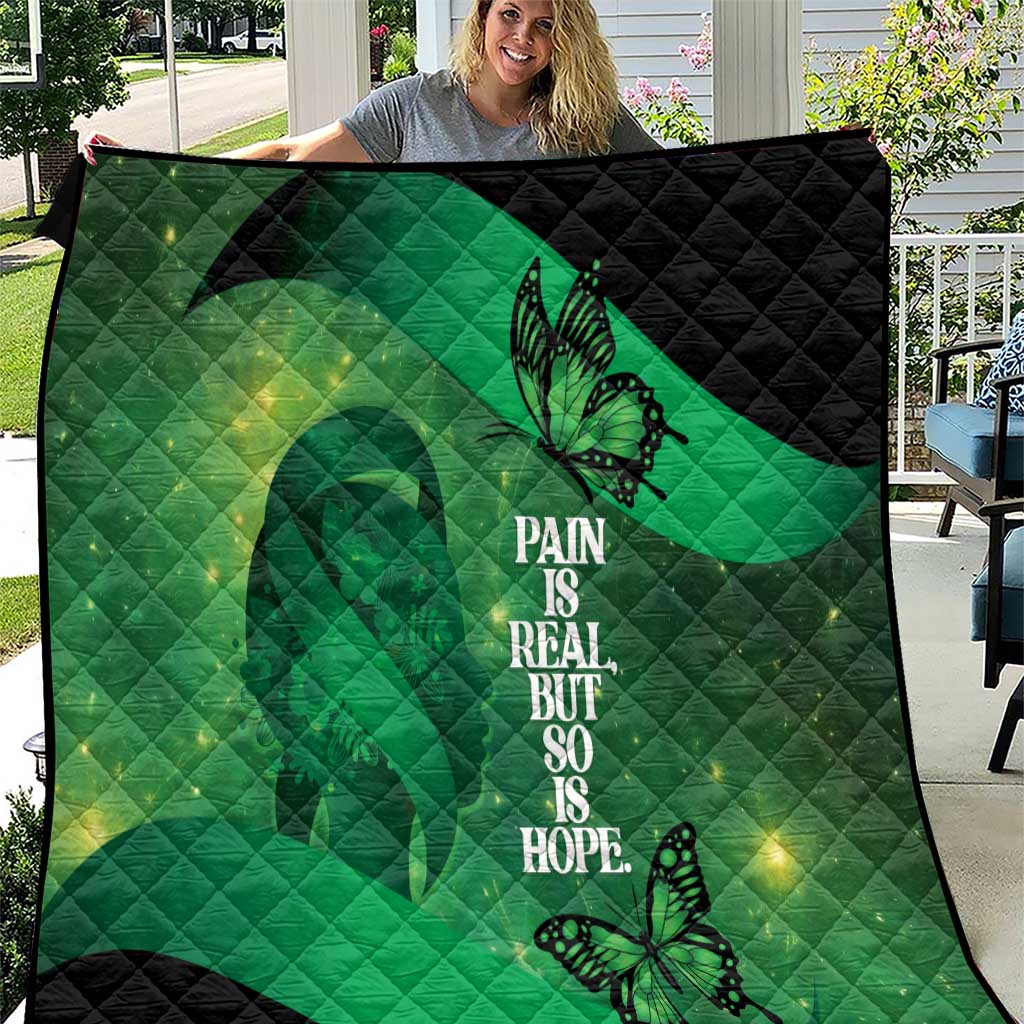 World Mental Health Awareness Month Quilt Warriors Brave Strong Galaxy Vibes LT14 Green - Polynesian Pride