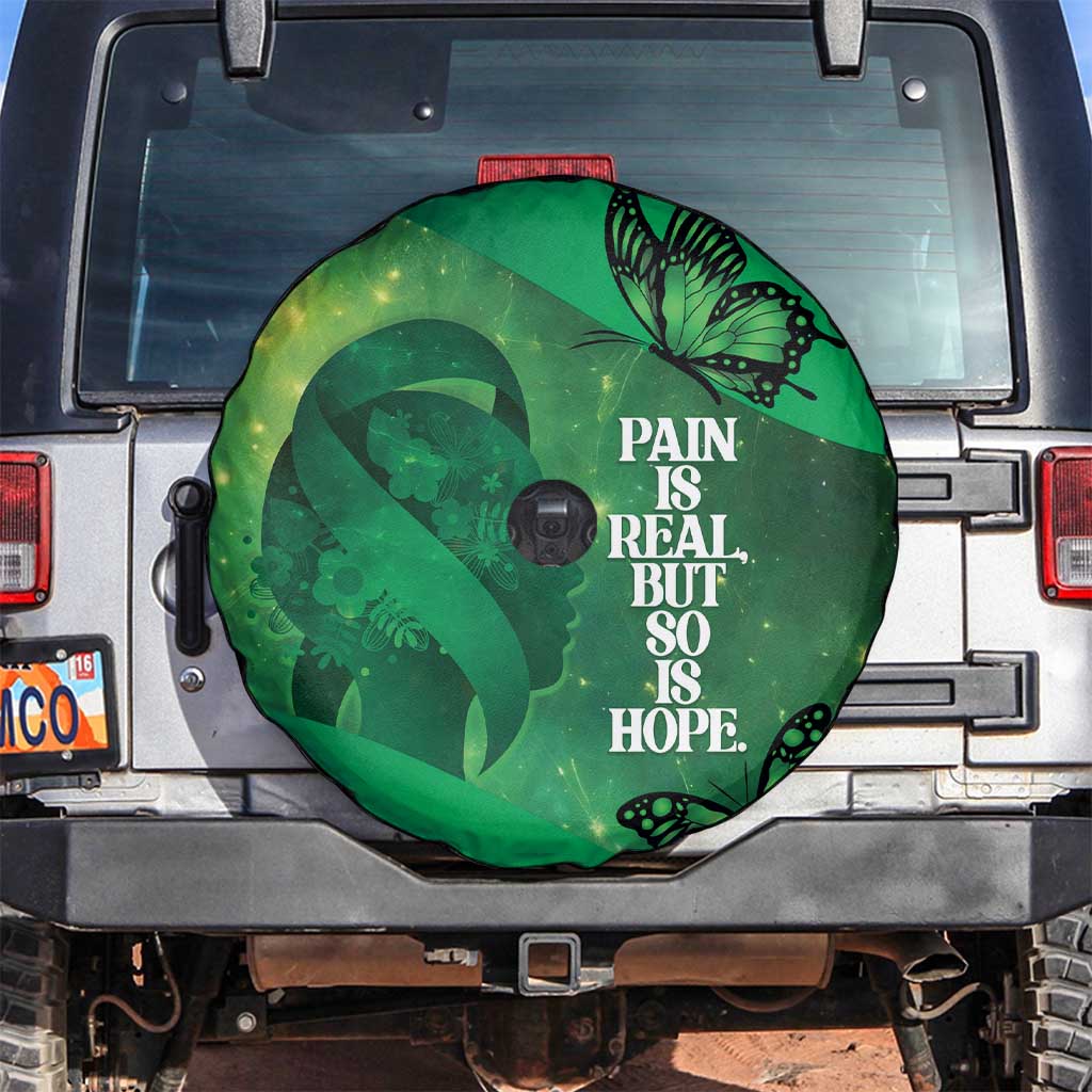 World Mental Health Awareness Month Spare Tire Cover Warriors Brave Strong Galaxy Vibes LT14 Green - Polynesian Pride