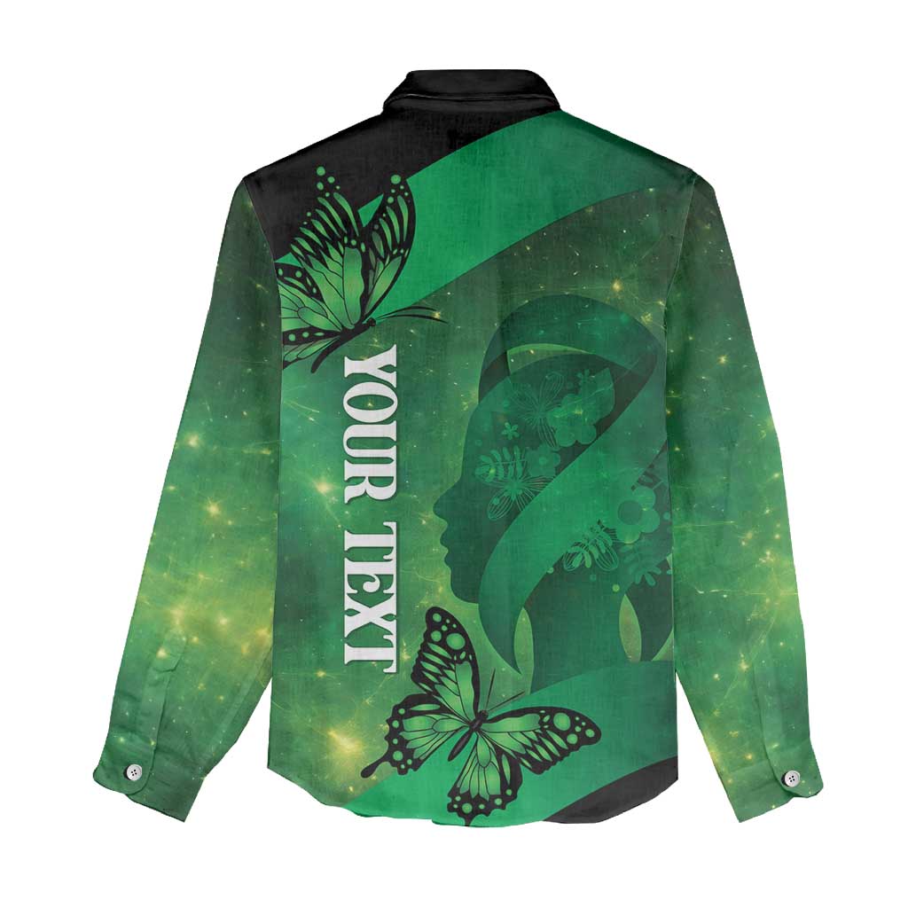 Personalised World Mental Health Awareness Month Women Casual Shirt Warriors Brave Strong Galaxy Vibes