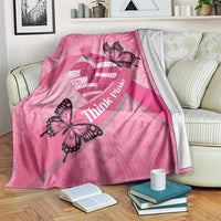 Polynesia Breast Cancer Awareness Month Blanket Pink Ribbon Mix Butterflies