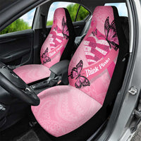 Polynesia Breast Cancer Awareness Month Car Seat Cover Pink Ribbon Mix Butterflies