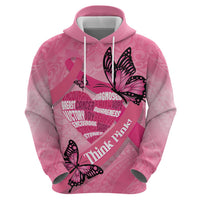 Polynesia Breast Cancer Awareness Month Hoodie Pink Ribbon Mix Butterflies