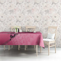 Polynesia Breast Cancer Awareness Month Tablecloth Pink Ribbon Mix Butterflies