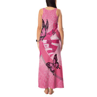 Polynesia Breast Cancer Awareness Month Tank Maxi Dress Pink Ribbon Mix Butterflies