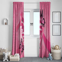 Polynesia Breast Cancer Awareness Month Window Curtain Pink Ribbon Mix Butterflies