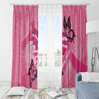 Polynesia Breast Cancer Awareness Month Window Curtain Pink Ribbon Mix Butterflies