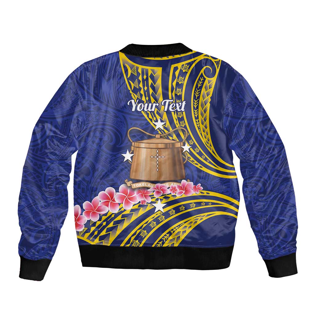 Personalised Tokelau Tokehega Day Bomber Jacket Tokelauan Tatau Flag Color - Polynesian Pride