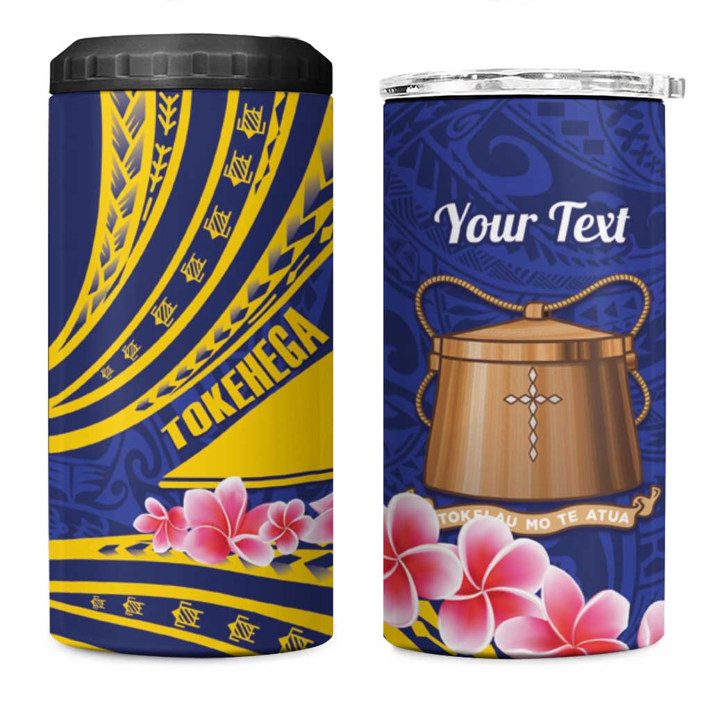Personalised Tokelau Tokehega Day 4 in 1 Can Cooler Tumbler Tokelauan Tatau Flag Color - Polynesian Pride