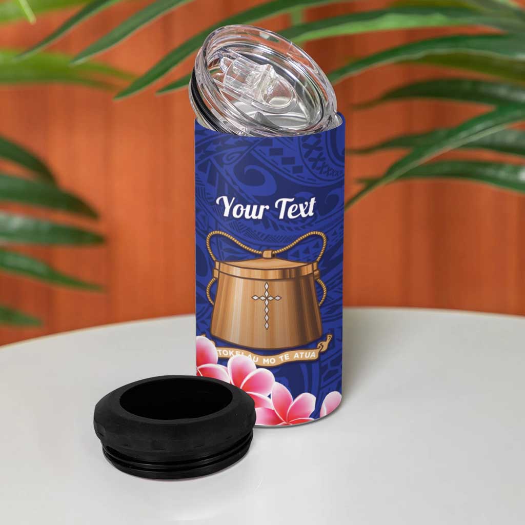 Personalised Tokelau Tokehega Day 4 in 1 Can Cooler Tumbler Tokelauan Tatau Flag Color - Polynesian Pride