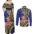 Personalised Tokelau Tokehega Day Couples Matching Off Shoulder Maxi Dress and Long Sleeve Button Shirt Tokelauan Tatau Flag Color - Polynesian Pride