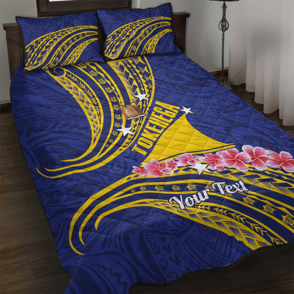 Personalised Tokelau Tokehega Day Quilt Bed Set Tokelauan Tatau Flag Color LT14 Blue - Polynesian Pride
