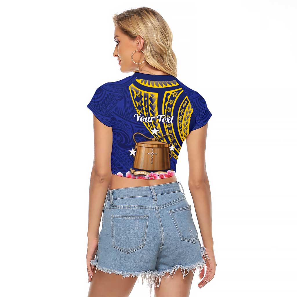 Personalised Tokelau Tokehega Day Raglan Cropped T Shirt Tokelauan Tatau Flag Color - Polynesian Pride